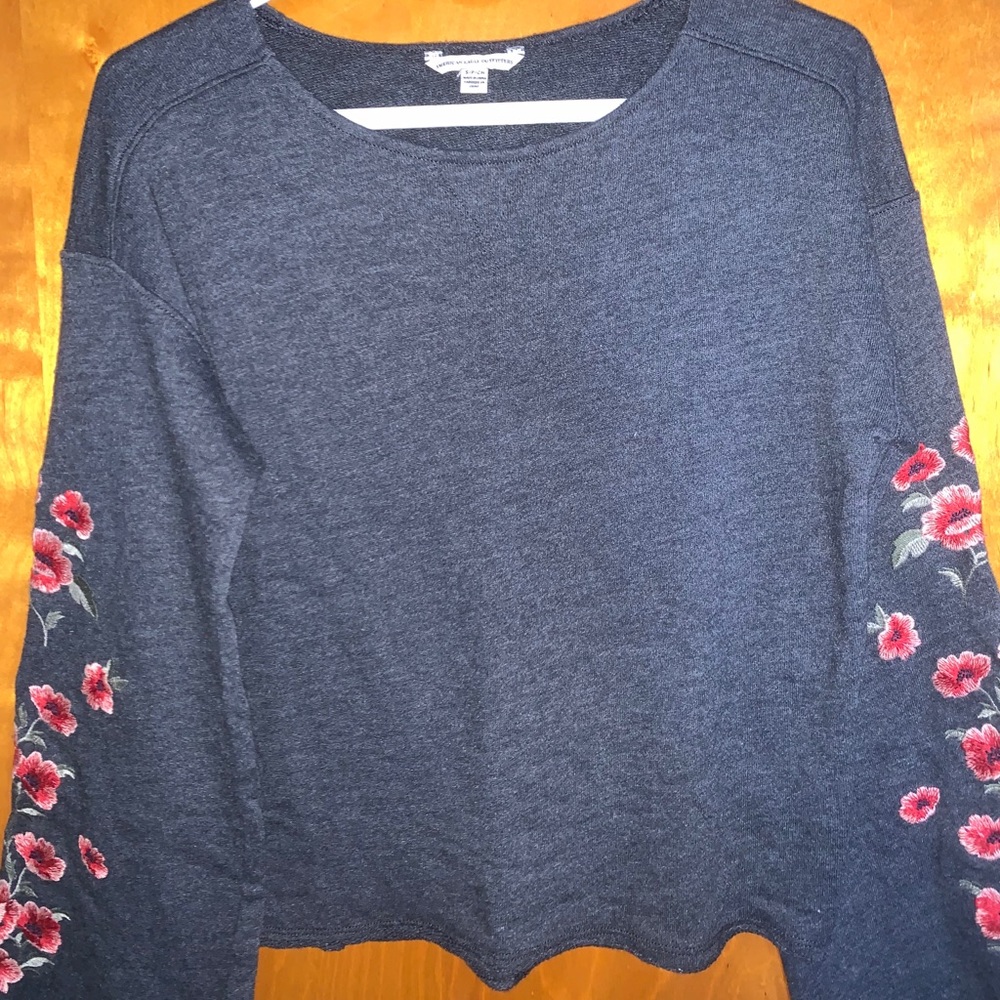 American Eagle Sweater w/ Embroidered Bell Sleeves